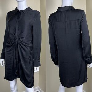Steve Madden Women’s Size M Black Tie Curious Mini NEW Shirt Satin Dress Party